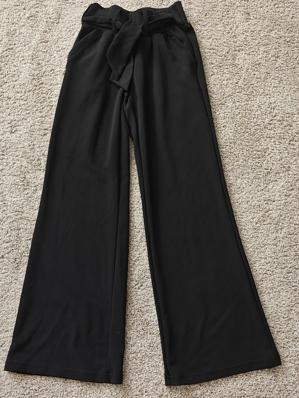 Sincerly Jules Black Wide-Leg High Waist Pants with Self Tie